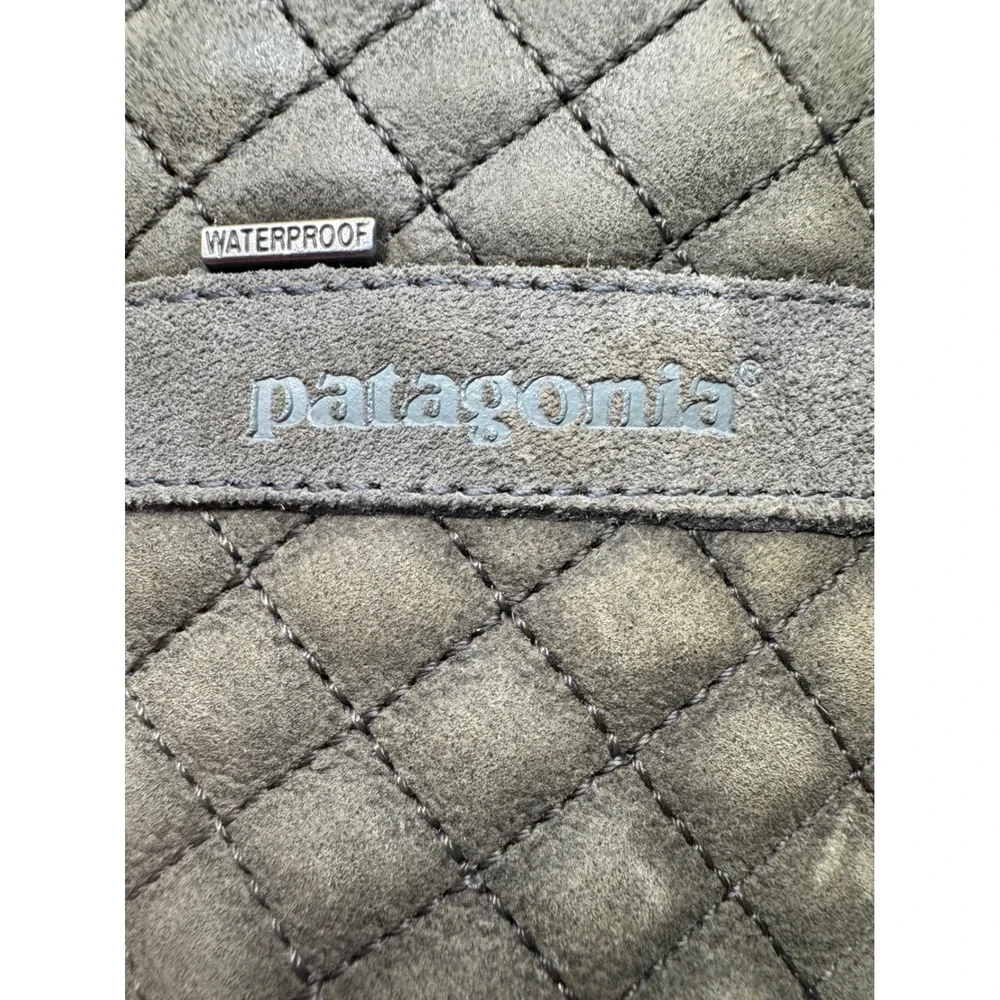 Patagonia Nickel Waterproof Winter Boots Womens 9 Quilted Leather Faux Fur Grey